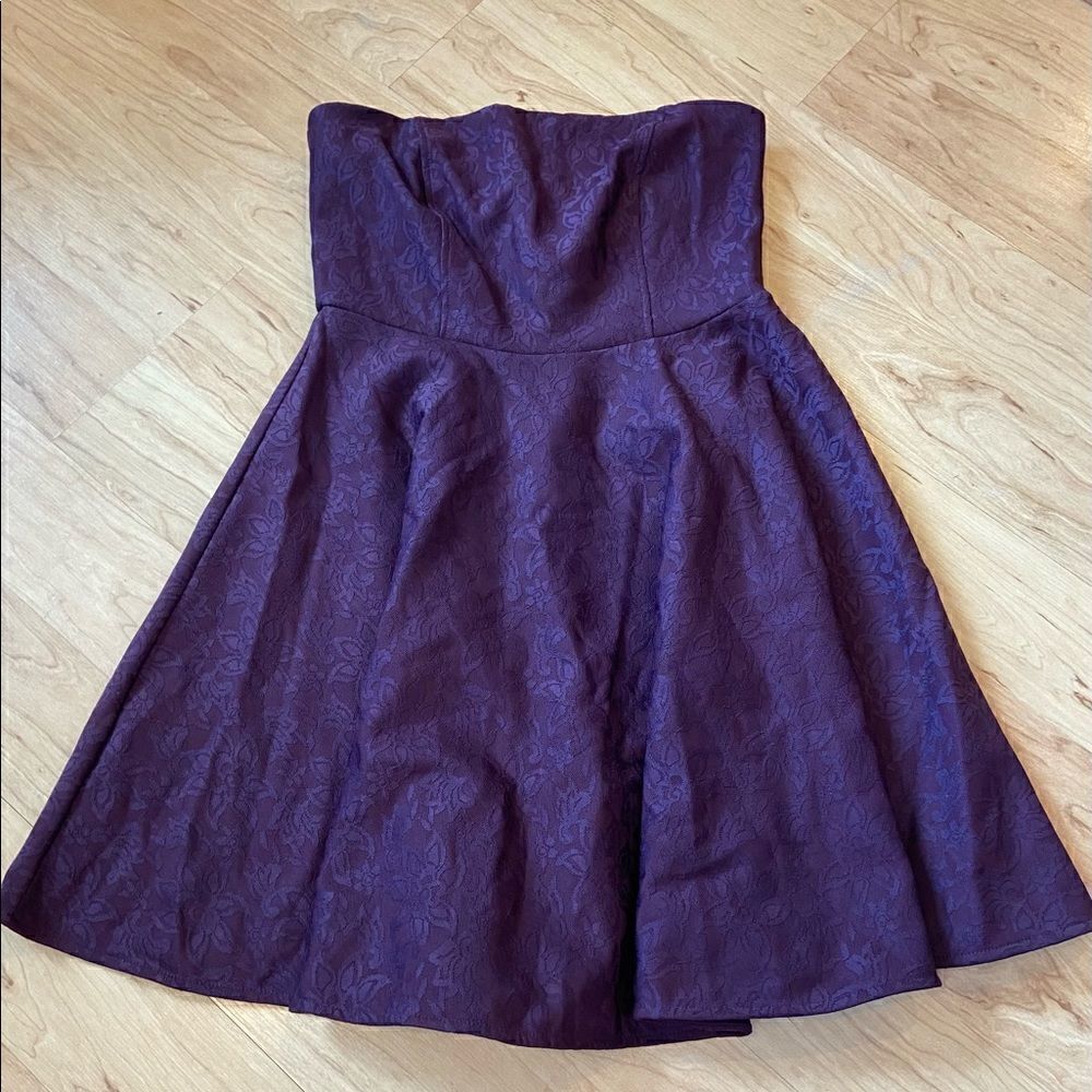 Garage dark purple strapless formal dress
